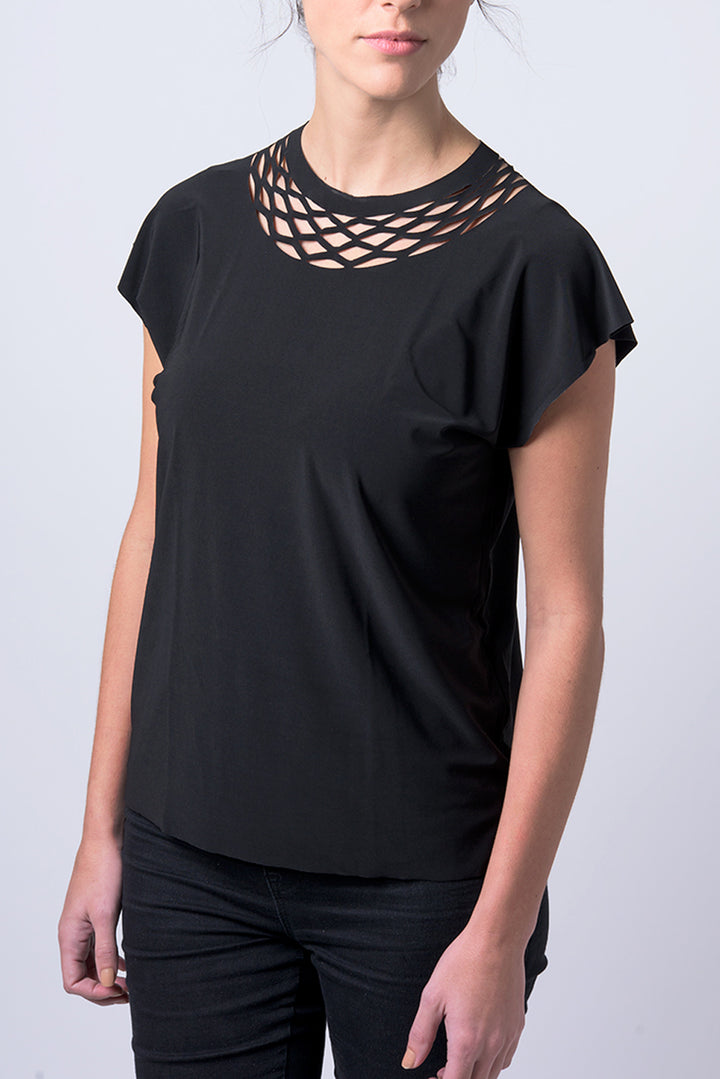 Short sleeve chain shirt - Theta shirt - Black shirt