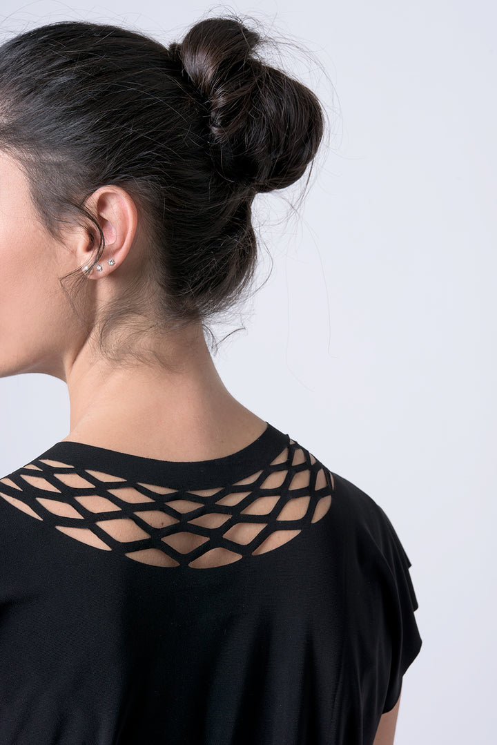 Short sleeve chain shirt - Theta shirt - Black shirt