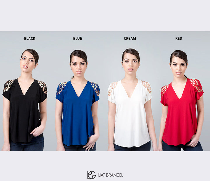 White delta shirt - hexagonal shirt on the shoulder