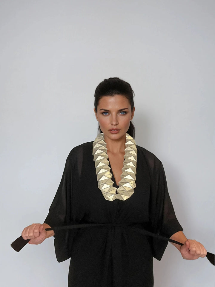 Black Kimono Jacket with Origami Collar