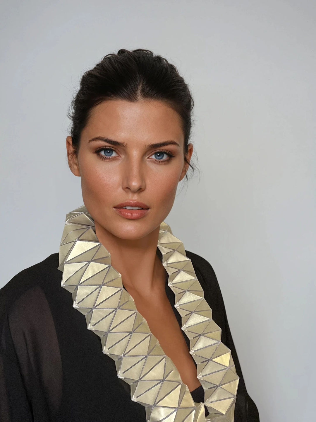 Black Kimono Jacket with Origami Collar