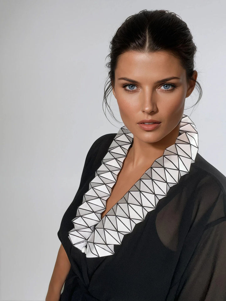 Black Kimono Jacket with Origami Collar