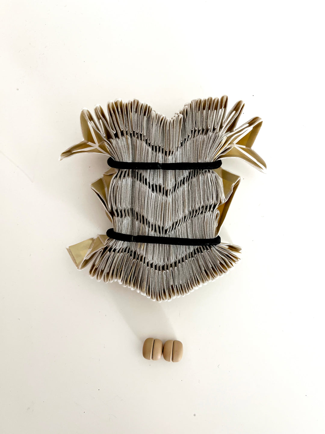 Gold Origami Handcrafted Statement Textile Necklace