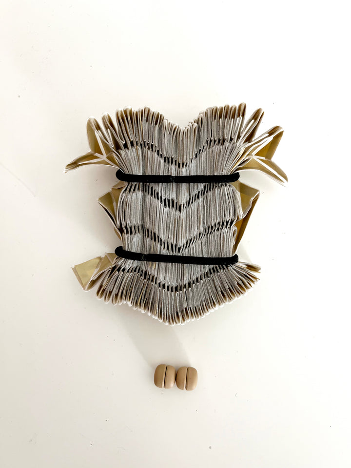 Gold Origami Handcrafted Statement Textile Necklace