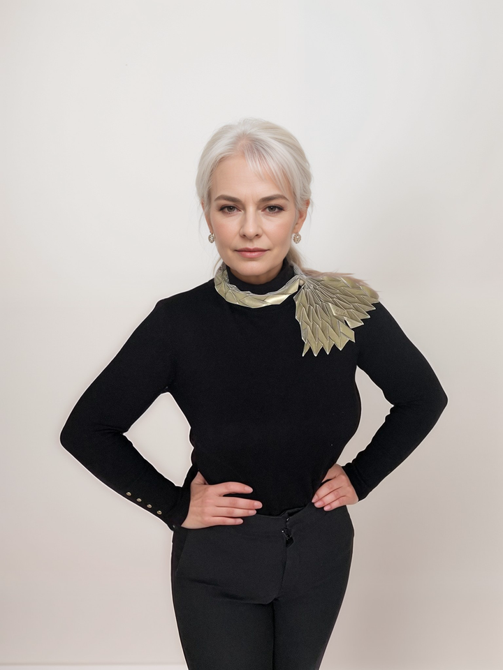 Gold Origami Neck Scarf