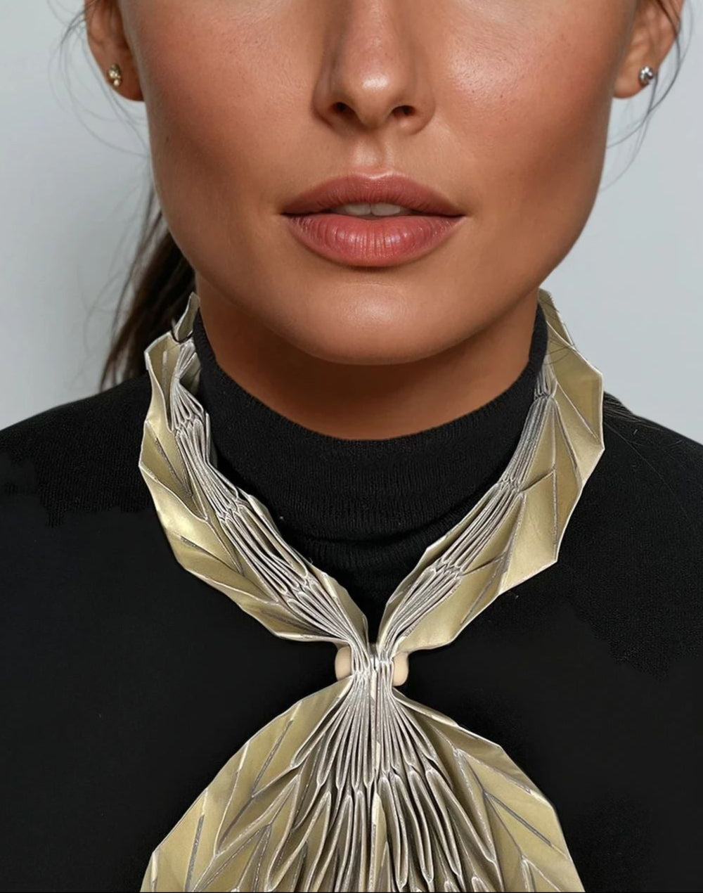 Long Gold Origami Scarf