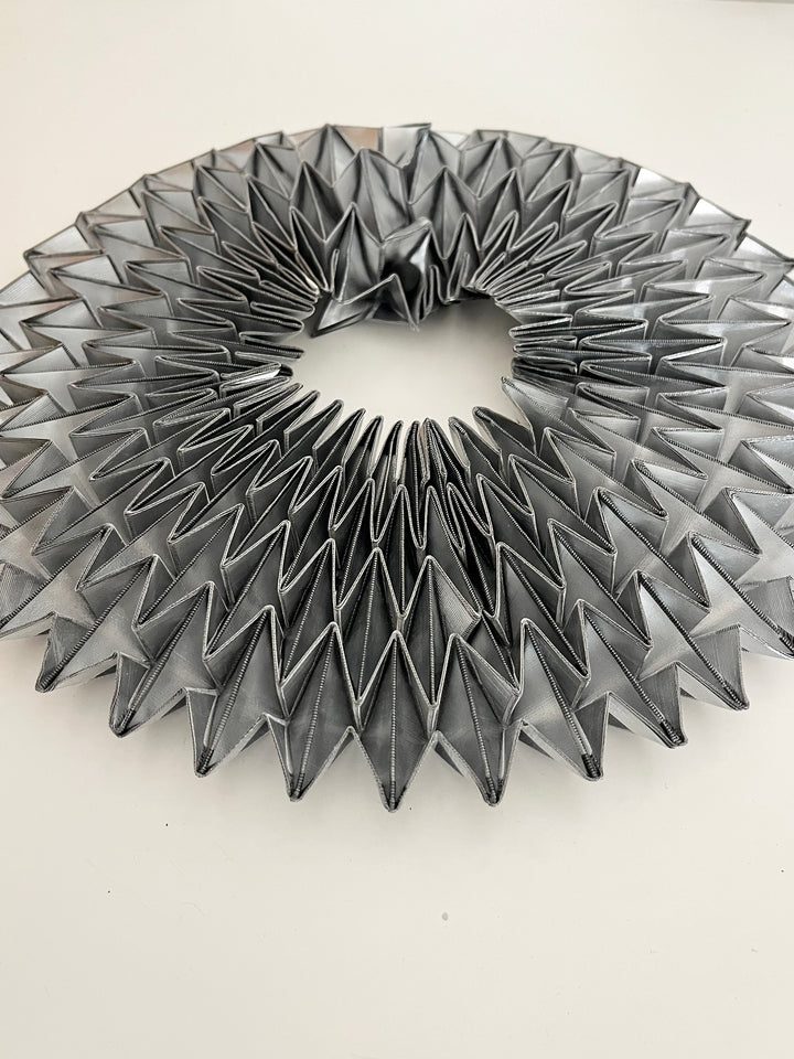 Silver Origami Handcrafted Statement Textile Necklace