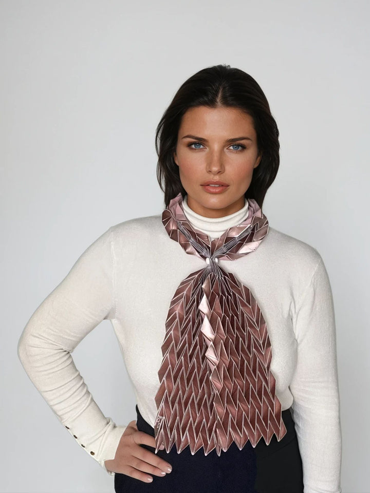 Long ֿRose Gold Origami Scarf