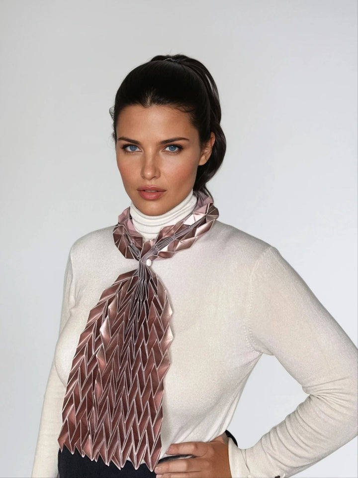 Long ֿRose Gold Origami Scarf