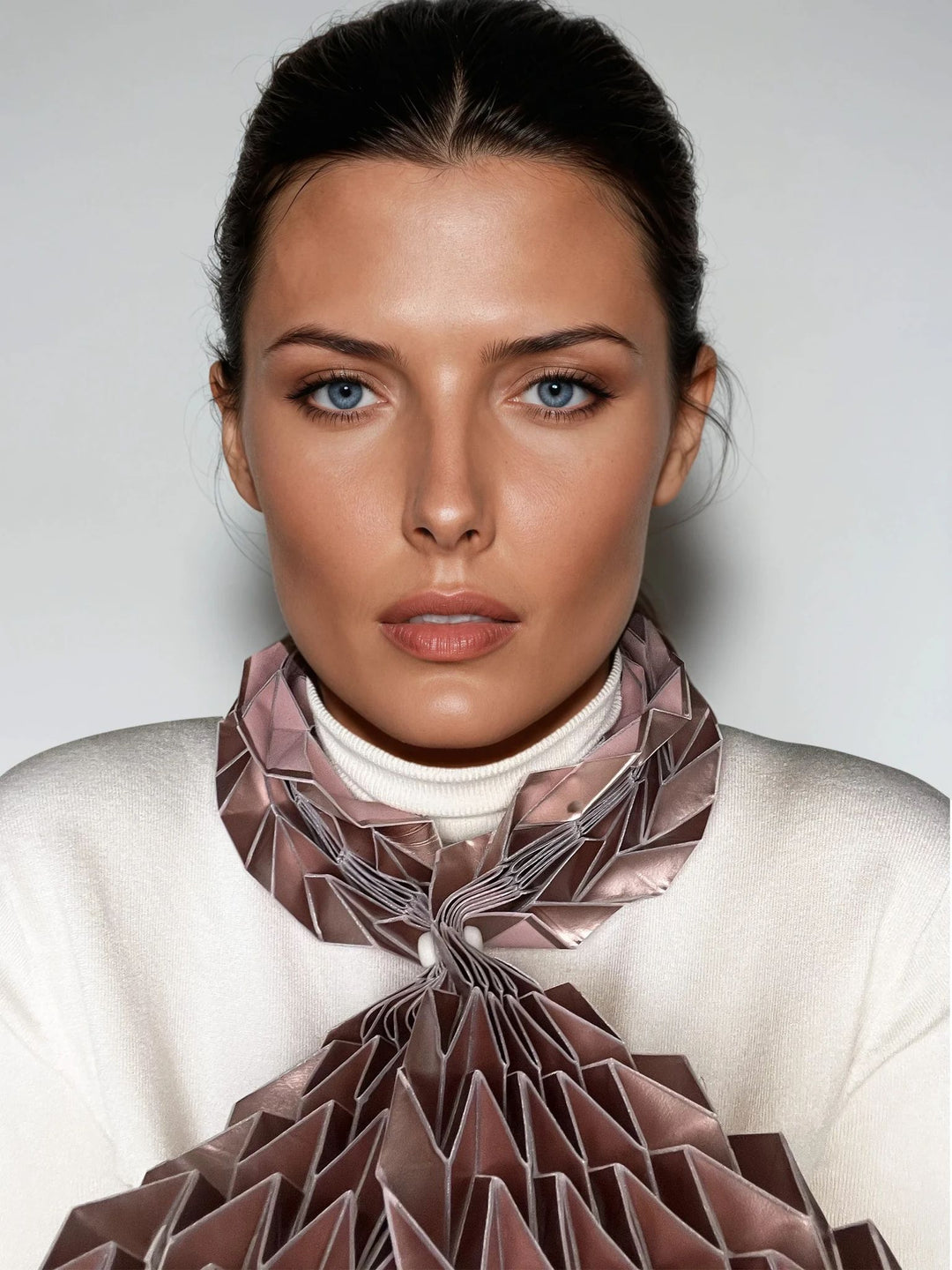 Long ֿRose Gold Origami Scarf