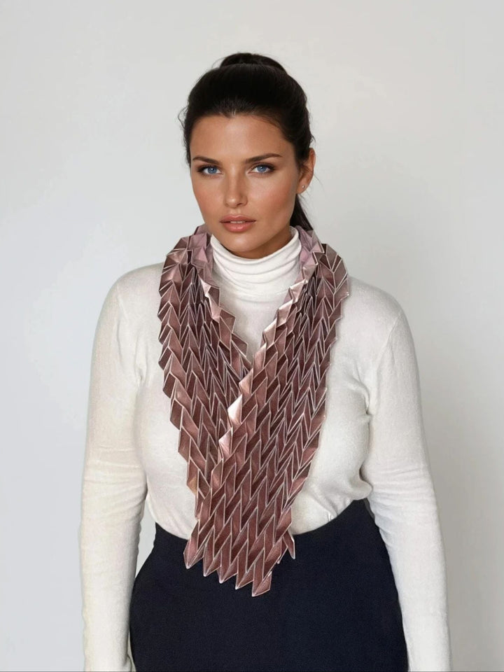Long ֿRose Gold Origami Scarf