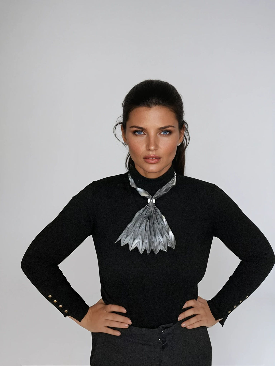 Silver Origami Neck Scarf