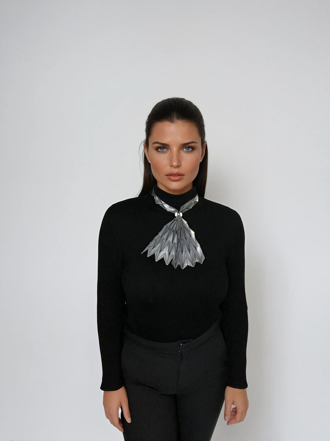 Silver Origami Neck Scarf