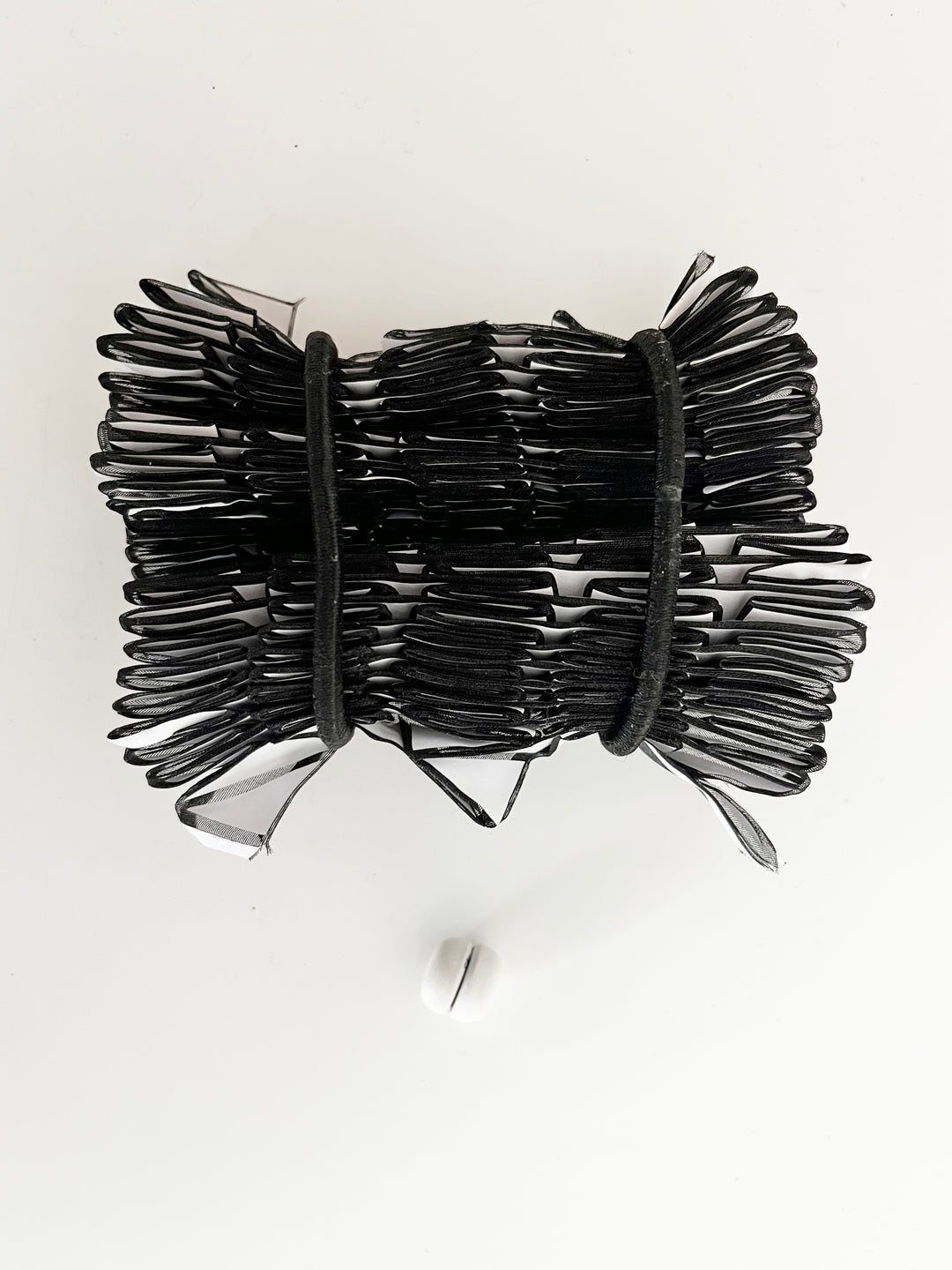 Origami Statement Necklace- Handcrafted Textile Necklace Black and White