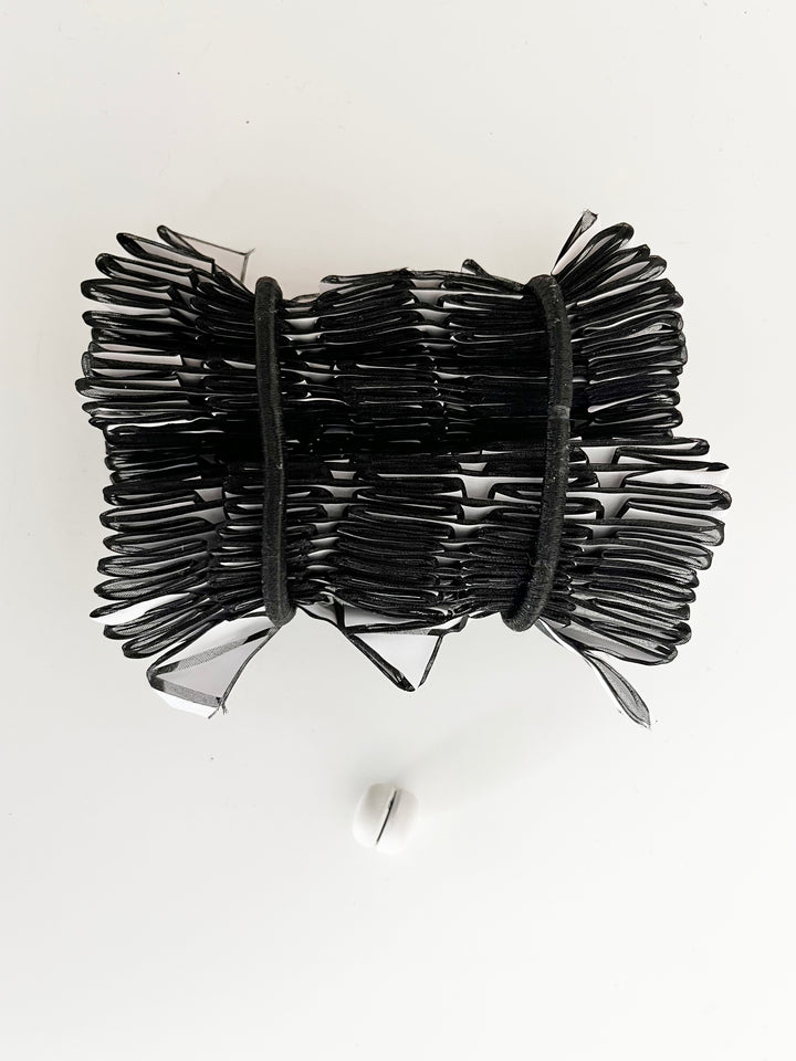 Origami Statement Necklace- Handcrafted Textile Necklace Black and White