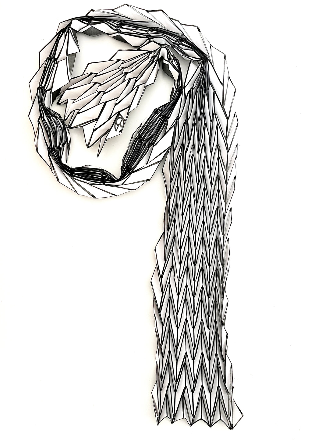 Long White Origami Scarf
