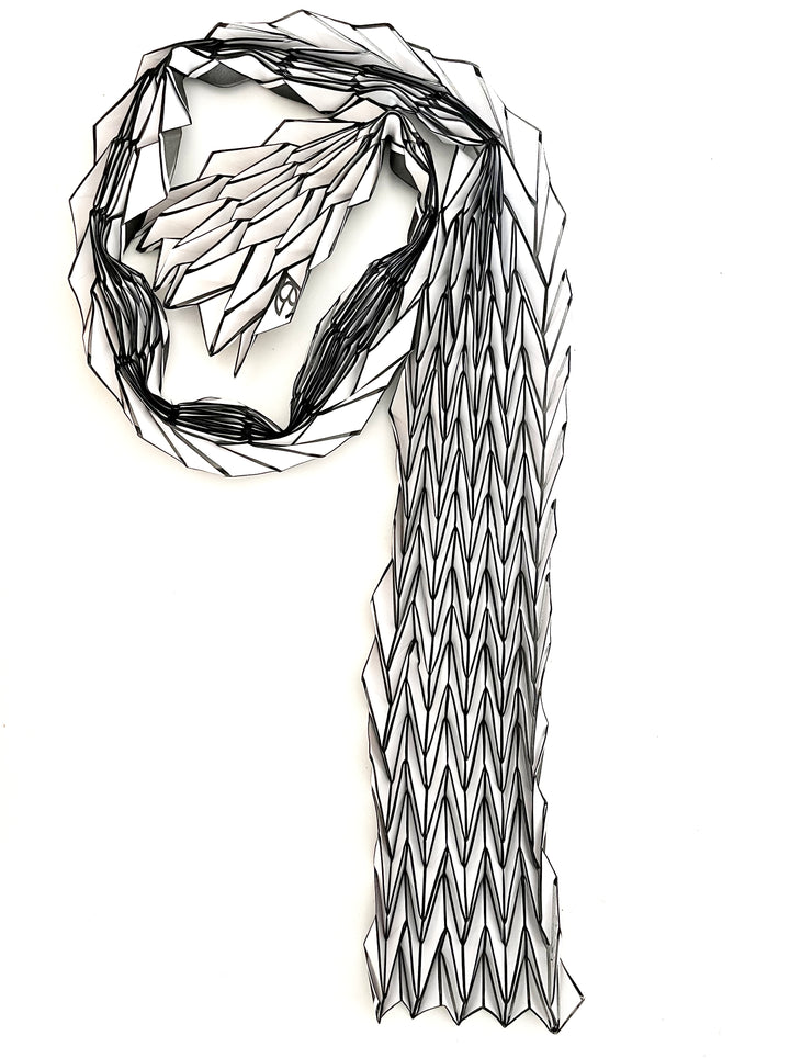 Long White Origami Scarf
