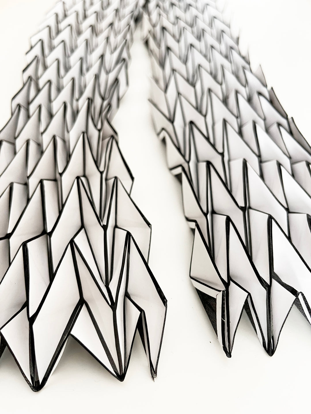 Long White Origami Scarf
