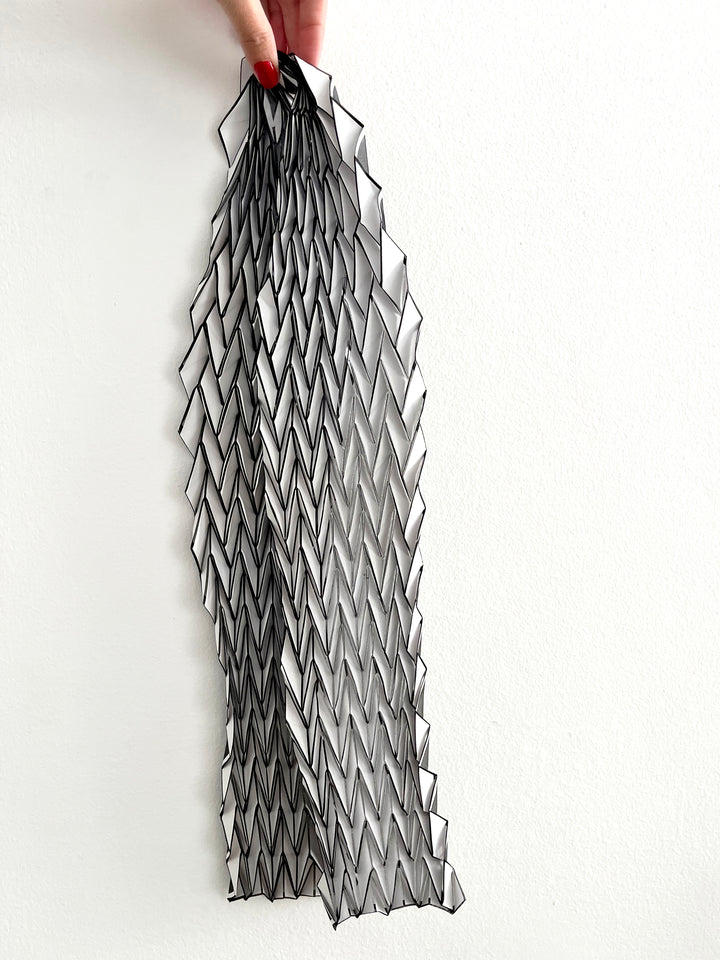 Long White Origami Scarf