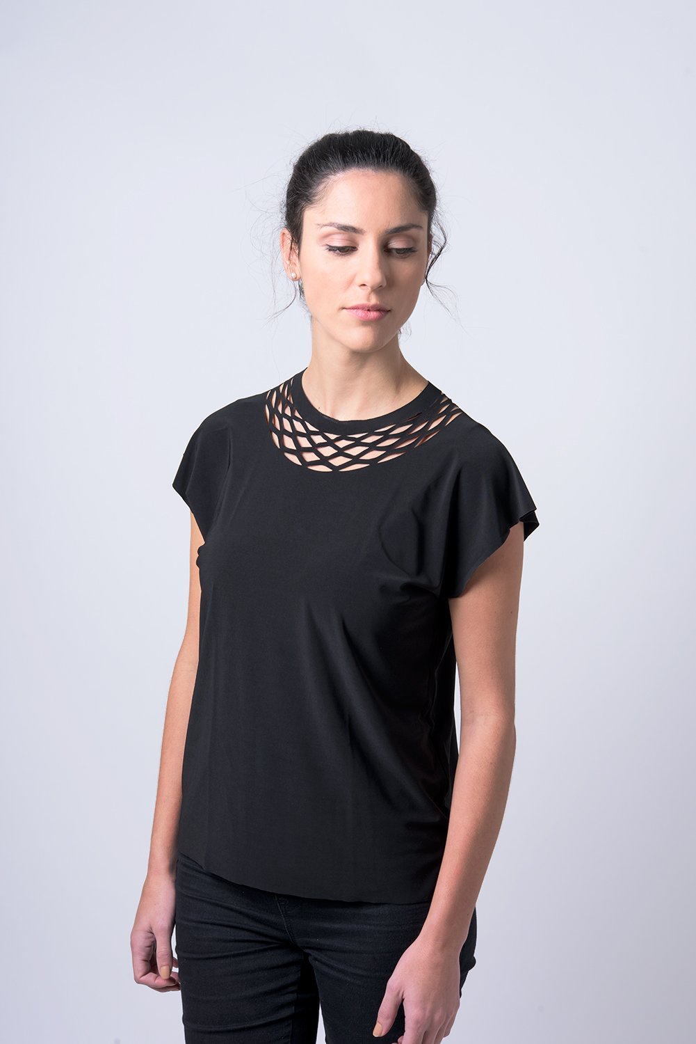Short sleeve chain shirt - light blue shirt