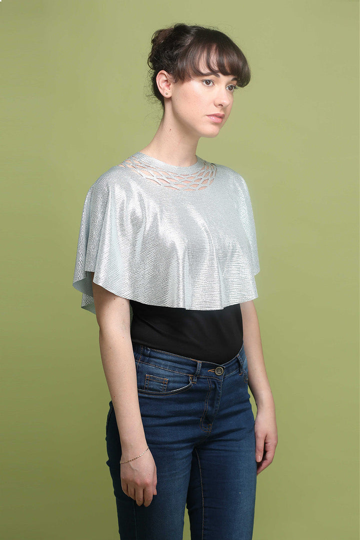 Top for the occasion - metallic silver top