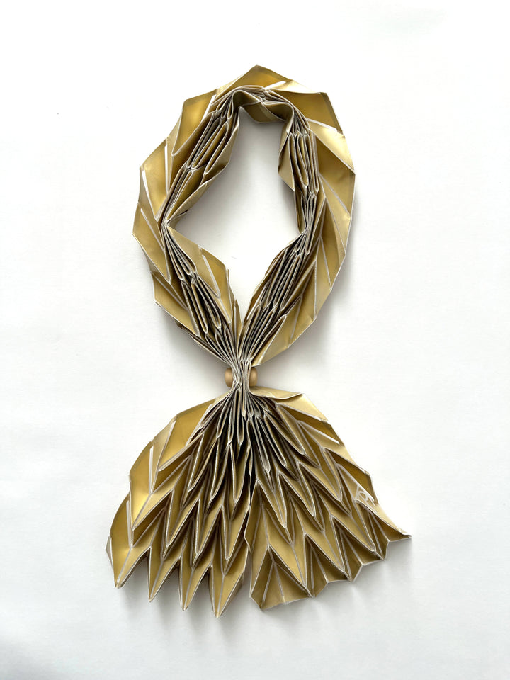 Long Gold Origami Scarf