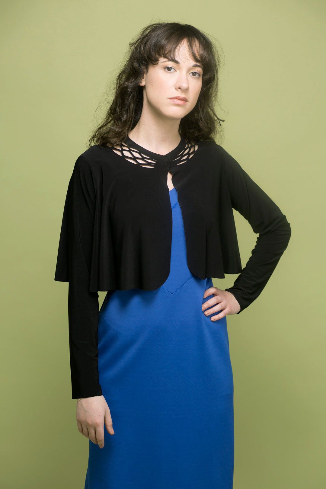 Top with sleeve - black top for women
