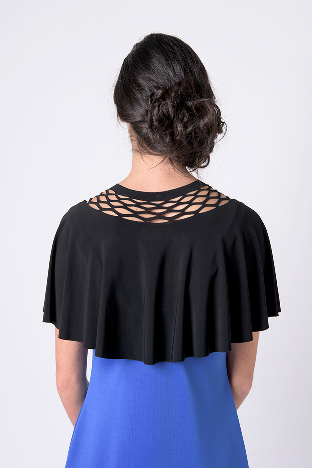 A special top for the event with a chain cut - black top
